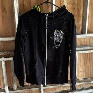 Abbey Dawn Black and Yellow Graphic Hoodie